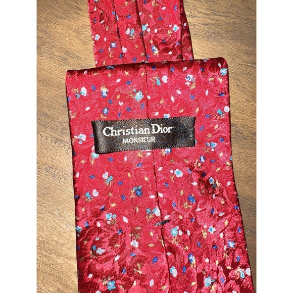 2 Christian Dior Ties 1-All Silk And 1- 100% Printed Polyester - Picture 3 of 8